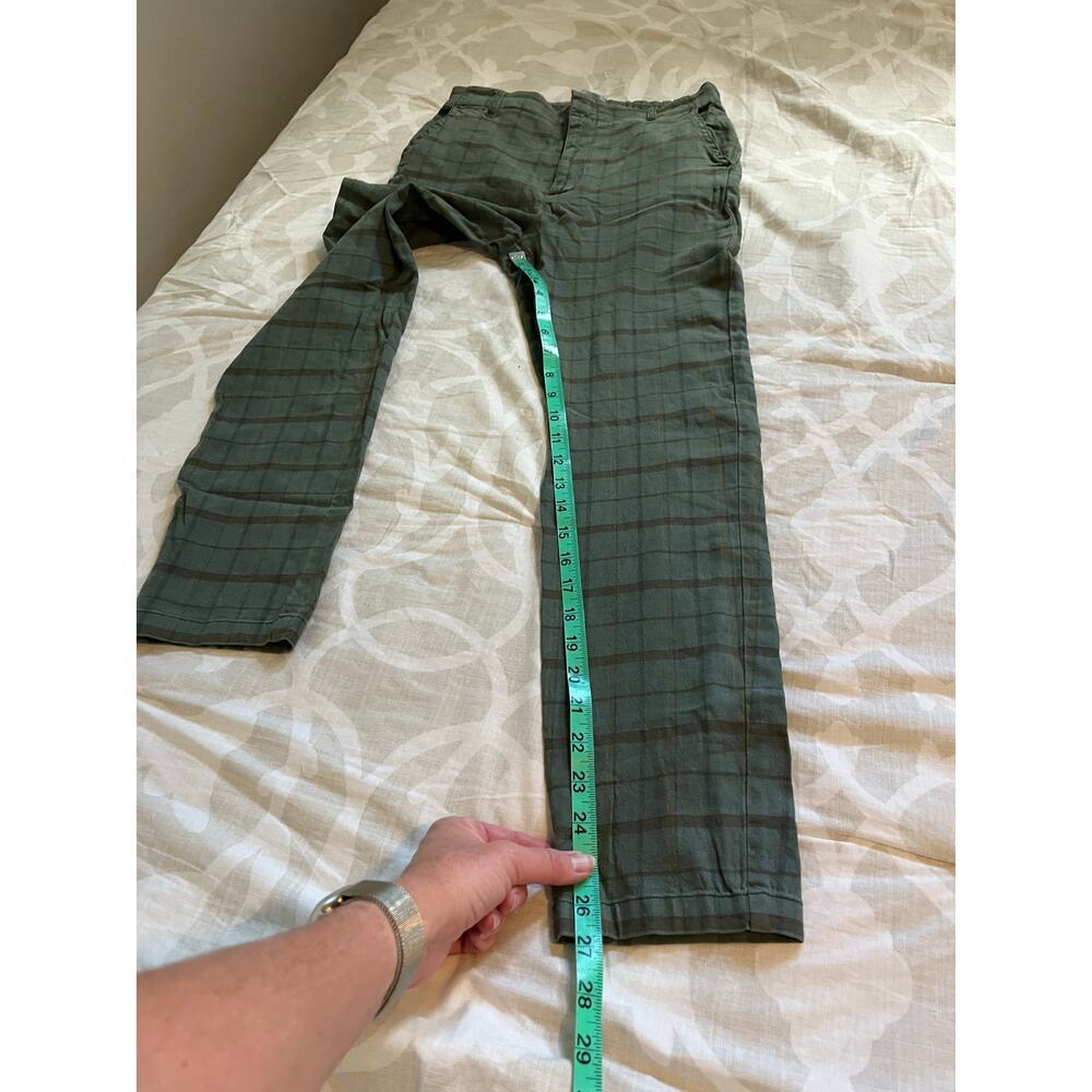 Sundance green plaid linen blend ankle pants women’s size 4 nwt - Picture 6 of 7